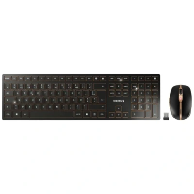 Afbeelding van CHERRY DW 9100 SLIM toetsenbord RF draadloos + Bluetooth AZERTY Belgisch Zwart