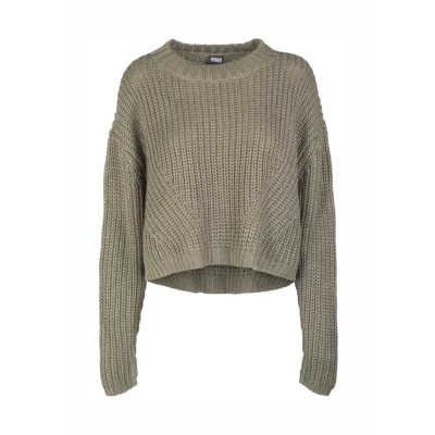 Afbeelding van Urban Classics WIDE Trui, Dames, Maat: Large, Olive