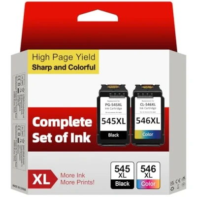 Afbeelding van Sunnieink 545 546 inktcartridges XL, PG CL XL Vervanging voor Canon 546, printerinkt Pixma TS3300 TR4500 TS3450 MG2550s TS3150 MX495 MX490 TR4550551 TS. 3100 (zwart, kleur)