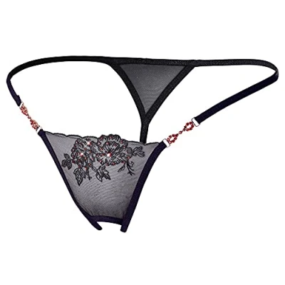 Afbeelding van Sexy String Met Strass Steentjes En Open Kruisje Zwart Cottelli Collection