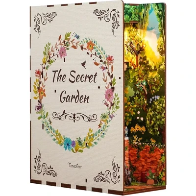 Afbeelding van Tonecheer Book Nook: The Secret Garden Houten 3D puzzel Verlicht Sensor DIY miniatuurhuis TQ122