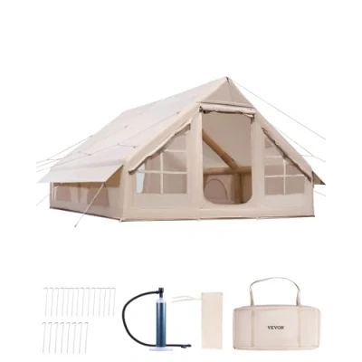 Afbeelding van VEVOR Opblaasbare Tent voor Kamperen 5 8 Persoons Glamping met Pomp 4x3x2m