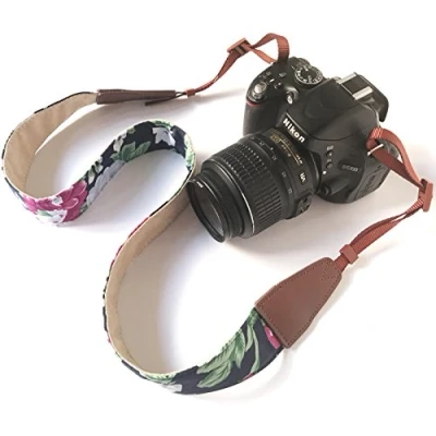 Afbeelding van Bestele Camera schouderriem, nekriem, zachte vintage print camerariemen voor DSLR/SLR/Nikon/Canon/Sony/Lumix/Fujifilm/Rico/Samsung/Pentax/Olympus enz. (blauwe print)
