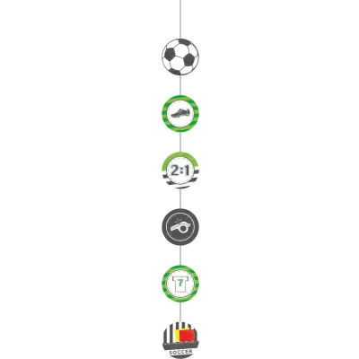 Afbeelding van Amscan Hangslinger Voetbal 130 X 12 Cm Karton Groen 4 Stuks