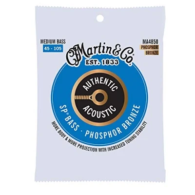 Afbeelding van Martin Strings MA4850 SP Bass Phosphor Bronze Medium snarenset voor akoestische basgitaar