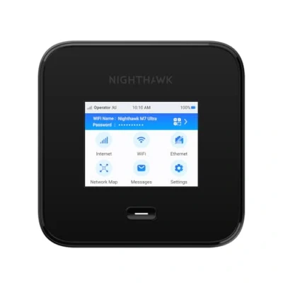 Afbeelding van NETGEAR Nighthawk M7 Pro WiFi 7 5G Mobiele Hotspot Router (MR7500) tot 2.000 sq.ft. dekking met 6GHz band, Verbindt 64 apparaten, 13 uur batterij en Multi Gig beveiliging