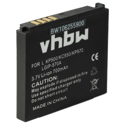 Afbeelding van vhbw Accu geschikt voor LG KP500, KP500 Cookie, KP501, KP502 Cookie mobiele telefoon smartphone (700mAh, 3.7V, Li Ion)