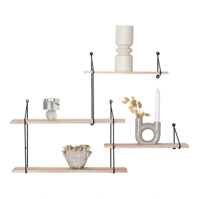 Afbeelding van Jonckheere Collectie Wandrek Harlem 4 planken in naturel hout