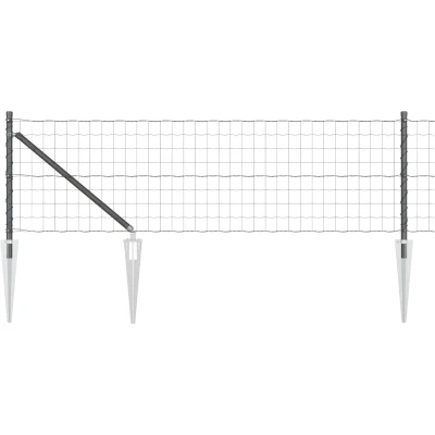Afbeelding van vidaXL Euro hek met 13 spijkerposten 0.6x50 m gegalvaniseerd staal grijs