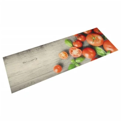 Afbeelding van Keukenmat wasbaar tomatenprint 60x180 cm fluweel