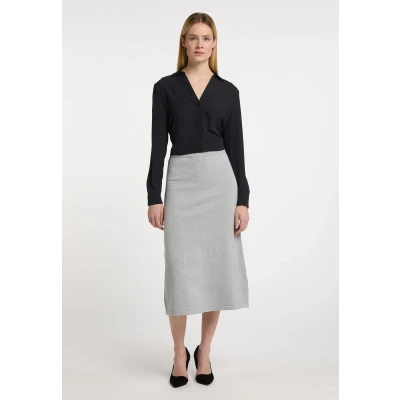 Afbeelding van Dreimaster Klassik Dames Rok SCHMUDDELWEDDA M/L / Grijs Melange 50% Viscose 28% Polyester 22% Nylon