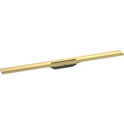 Afbeelding van hansgrohe RainDrain Flex, afvoergoot, kant en klare set, afvoergoot 1000 mm, vloerafvoer, douche, in te korten voor wandmontage, gepolijst Gold Optic
