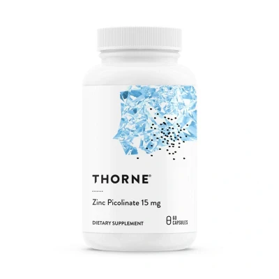 Afbeelding van Thorne Zinc Picolinate 15mg Zeer goed Opneembaar Zinksupplement Ondersteunt het Welzijn, Immuunsysteem en de Gezondheid van Ogen Voortplanting 60 Capsules