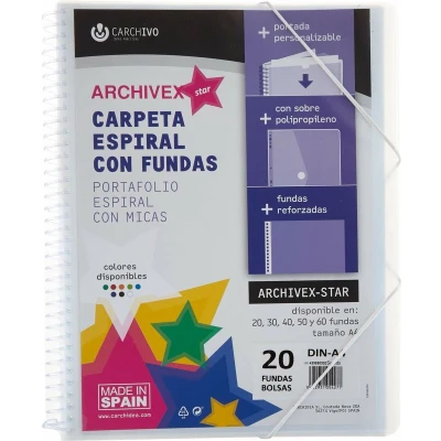 Afbeelding van Organiser Map Carchivo Archivex Star 20 Hoezen A4 12 Onderdelen