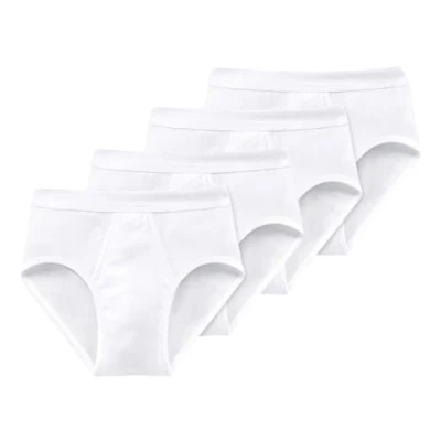 Afbeelding van Schiesser Herenslips met gulp, fijn geribbeld, wit, 4 pack, L