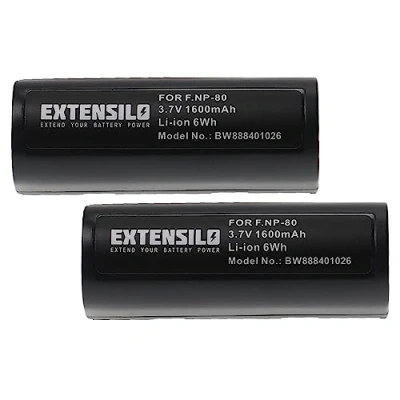 Afbeelding van EXTENSILO 2 x accu vervanging voor Fujifilm NP 80 camera (1600mAh, 3,7V, Li Ion)