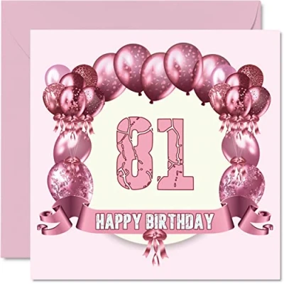 Afbeelding van Leuke 81e Verjaardagskaarten voor vrouwen Gelukkige Verjaardagskaart Papa Mama Opa Nanny Oma Oom Tante 145 mm x Wenskaarten,