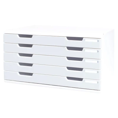 Afbeelding van Exacompta ref. 322041D Organisatiesysteem Ladebox MODULO A3 met 5 gesloten laden voor A3+ documenten Afmetingen: Diepte 35 x Breedte 57,6 Hoogte 32 cm Lichtgrijs/graniet