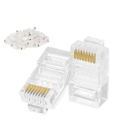 Afbeelding van GELRHONR 100 STKS Cat 6 Connector RJ45 Modulaire Plugs,Kabel Solid Crystal Head CAT6 Crimp Einden voor of Gestrand UTP Kabel CAT5 CAT5E