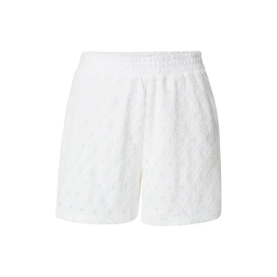 Afbeelding van Object Broderie Anglaise Shorts, Dames, Maat: Medium, Cloud dancer