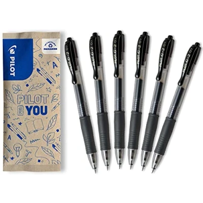 Afbeelding van PILOT G2 7, gelpen, set van 6 (zwart)