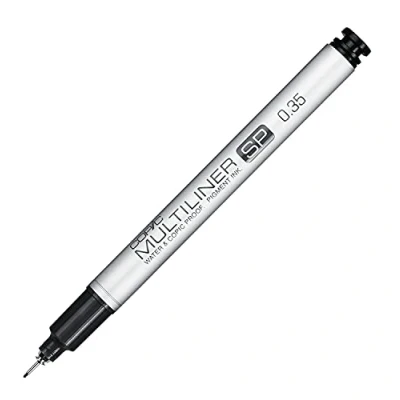 Afbeelding van Copic Multiliner SP zwart 0,35 mm, fineliner van aluminium, met zwarte, watervaste pigmentinkt, voor schetsen, tekeningen en illustraties
