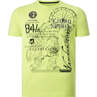 Afbeelding van Jan Vanderstorm oversized T shirt DOMINIK Plus Size met printopdruk lichtgroen