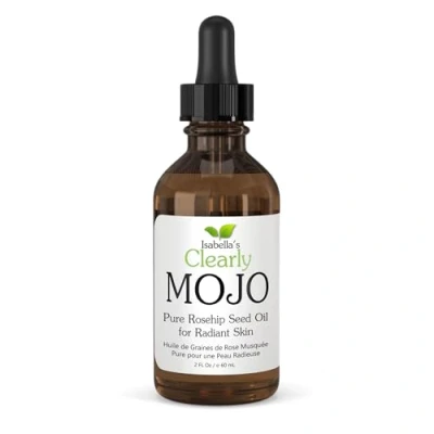 Afbeelding van Clearly MOJO Organic Rosehip Seed Oil 100% Pure and Cold Pressed Natural Skin Perfecting Serum Moisturizer for Face, Hair, Nails Hydrate + Rejuvenate Glowing Glass Container (60 ml)