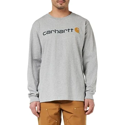 Afbeelding van T Shirt Carhartt Men Core Logo L/S Heather Grey S