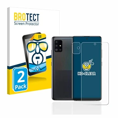Afbeelding van BROTECT (2 Stuks) Schermbeschermer voor Samsung Galaxy A51 5G (Voor+Camera) Screen Protector Transparant