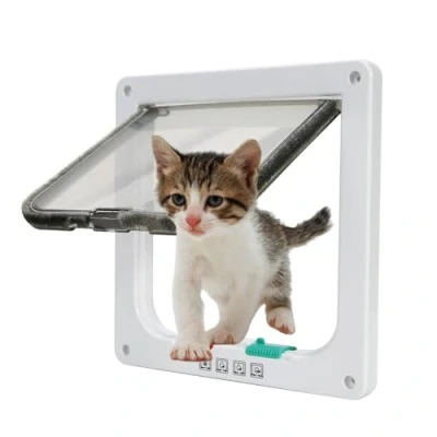 Afbeelding van Tibeoyad Kattendeur, 4 weg magneetsluiting, kattenklep, weerbestendig, eenvoudige installatie, kattenluiken