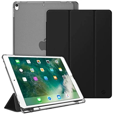 Afbeelding van Fintie Hoes met Pencil Houder voor iPad Air 10.5&quot; 2019 (3de generatie) / Pro 2017 Ultradun Superlicht Beschermhoes Transparante Achterkant Auto Slaap/Wake (Zwart)