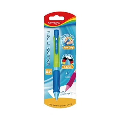 Afbeelding van Keyroad balpen, 1,0 mm, 1 stuks, gat om op te hangen, blister/balpen voor links en rechtshandigen, gekleurde behuizing, blauwe inkt, kantoor, kleuterschool school