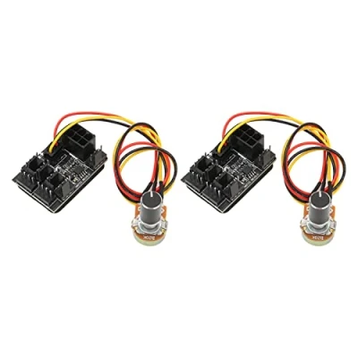 Afbeelding van 2 Stks PC, 4 Pin Fan Adapter PWM Case Controller 3 Potentiometer Cooling Hub 8 Way Splitter 12 V Snelheid
