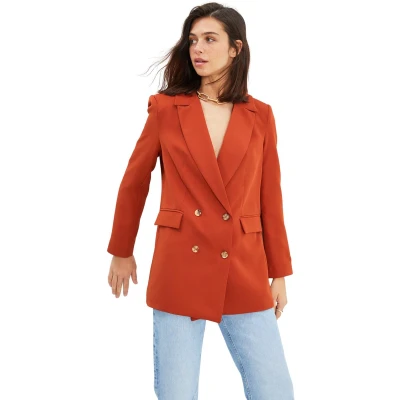 Afbeelding van Trendyol Lichtkaki Oversized Gevoerd Geweven Blazerjack Met Knopen Twoaw22Ce0167