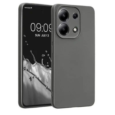 Afbeelding van kwmobile metallic telefoonhoesje van TPU geschikt voor Xiaomi Redmi Note 13 4G Flexible case smartphone In grijs