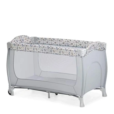 Afbeelding van Hauck 600832 Sleep&#039;n Play Go Plus 4 delig campingbedje vanaf de geboorte tot 15 kg, met zijopening, wielen, inklapbaar, draagtas grijs, beige