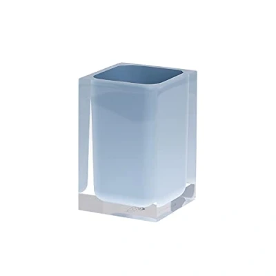 Afbeelding van Gedy Auckland tandenborstelhouder voor badkamer, lichtblauw, afmetingen en gewicht: 11 x 7,2 cm &amp; 0,29 kg, van hoogwaardig, transparant hars, design R&amp;E, handgemaakt, 2 jaar