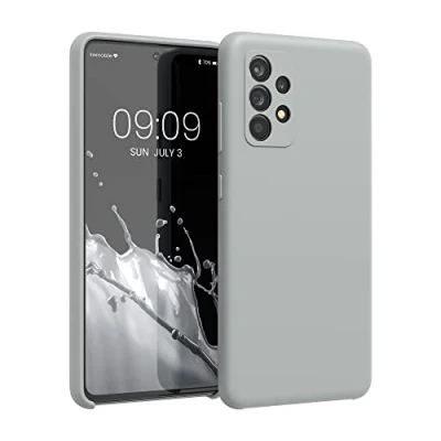 Afbeelding van kwmobile telefoonhoesje geschikt voor Samsung Galaxy A52 / 5G A52s Hoesje met siliconen coating Smartphone case in mat lichtgrijs