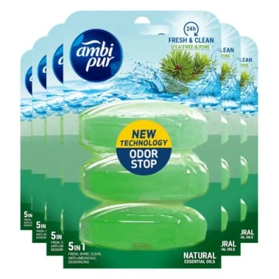 Afbeelding van 6x Ambi Pur Toiletblok Navulling Tea Tree&amp;Dennen 3 stuk
