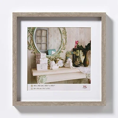 Afbeelding van walther design fotolijst grijs 40 x cm met passe partout, Stockholm houten lijst EA444D