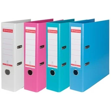 Afbeelding van 10x Ordner Pergamy A4 80 mm PP geassorteerde kleuren