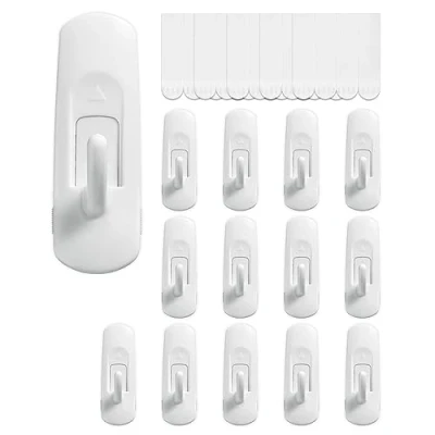 Afbeelding van JELLYSUB 14 haken + 20 strips, grote utilityhaken, organiseer schadevrije hangende haken, heavy duty met plakstrips, geen gereedschap wandhaken om op te hangen