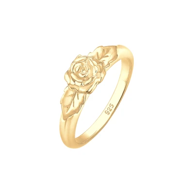 Afbeelding van ELLI Ring &#039;Rose, Vintage&#039; goud