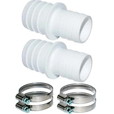 Afbeelding van Pangaea Tech Kunststof, 2 x slangverbinders 32 mm op 38 Ø set met slangklemmen zwembadslangadapter dubbele slangtule, verpakking van stuks