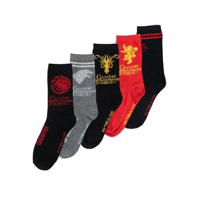 Afbeelding van Game of Thrones Herensokken voor heren, sneakerkousen, 40 45 (set van 5), Meerkleurig, EU