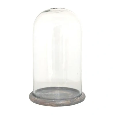 Afbeelding van Clayre &amp; Eef stolp Ø 17x29 cm Glas Hout Glazen Transparant