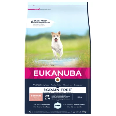 Afbeelding van Eukanuba Senior Small &amp; Medium Breed Graanvrij Oceaanvis Hondenvoer 3 kg