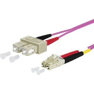 Afbeelding van Metz Connect 151S1EOJO20E Glasvezel Optische vezel Aansluitkabel [2x SC stekker 2x LC stekker] 50/125 µ Multimode OM4