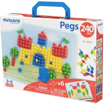 Afbeelding van Miniland Mozaiek Pegs, 10 mm (+230 stuks)